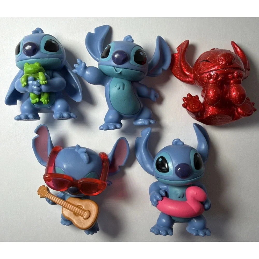 Lot of 5 Disney Lilo and Stitch Figures (Cake Topper) 2'' (B)
